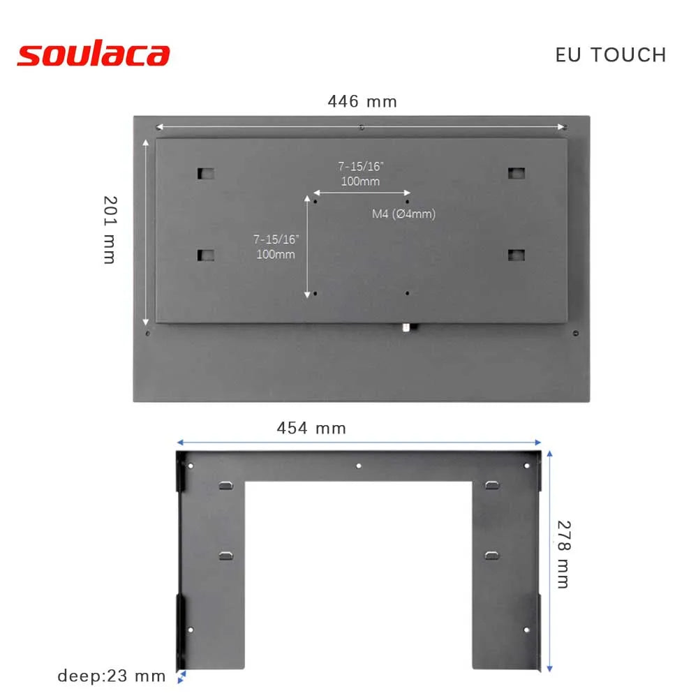 Soulaca New 22 inch Touch Mirror Waterproof TV is for European Style Bathroom Shower Embedded Bracket Android 9.0 Full HD WiFi