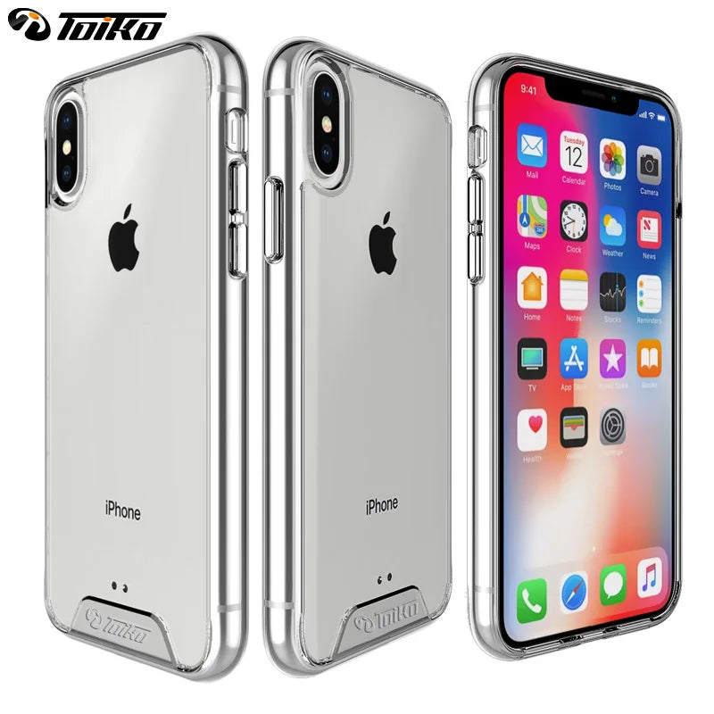 TOIKO Chiron Clear Hybrid PC TPU Back Cover for iPhone X XS MAX XR Shockproof Protection Armor Bumper for iPhone 11 Pro Max Case