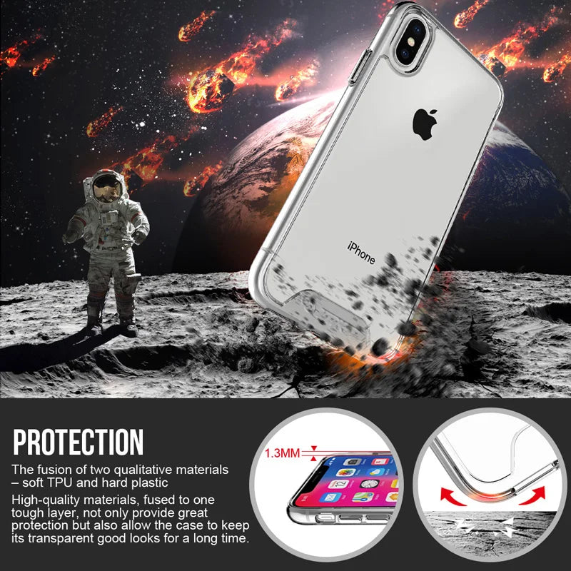 TOIKO Chiron Clear Hybrid PC TPU Back Cover for iPhone X XS MAX XR Shockproof Protection Armor Bumper for iPhone 11 Pro Max Case