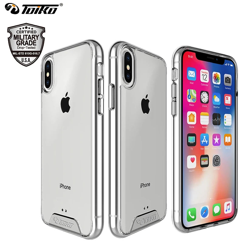 TOIKO Chiron Clear Hybrid PC TPU Back Cover for iPhone X XS MAX XR Shockproof Protection Armor Bumper for iPhone 11 Pro Max Case