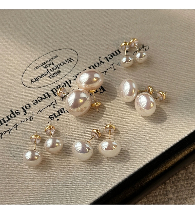 Accessible Luxury Steamed Bread Female 925 Silver Needle Niche Style Pearl Stud Earrings