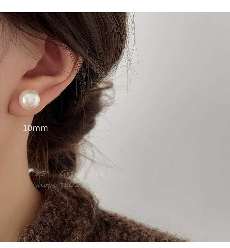 Accessible Luxury Steamed Bread Female 925 Silver Needle Niche Style Pearl Stud Earrings