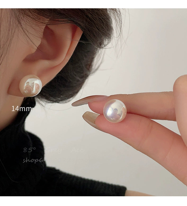 Accessible Luxury Steamed Bread Female 925 Silver Needle Niche Style Pearl Stud Earrings