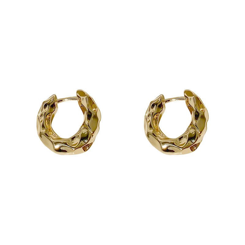 Accessible Luxury Metal Texture Small Circle Female Retro Ear Clip