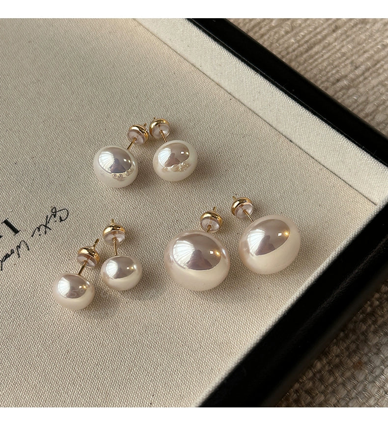 Accessible Luxury Steamed Bread Female 925 Silver Needle Niche Style Pearl Stud Earrings