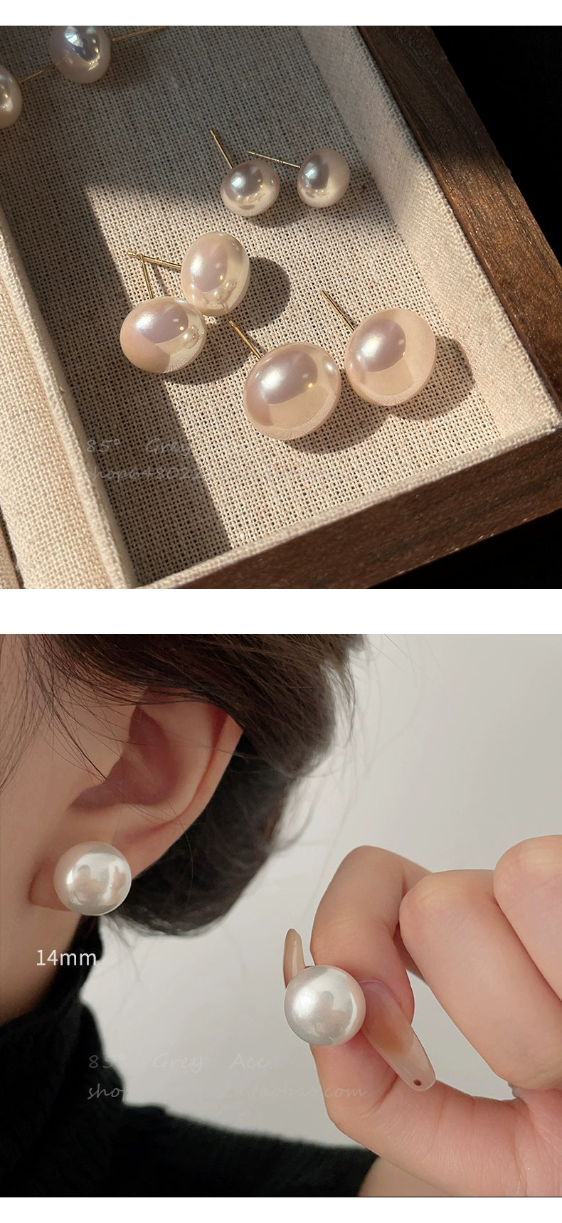 Accessible Luxury Steamed Bread Female 925 Silver Needle Niche Style Pearl Stud Earrings