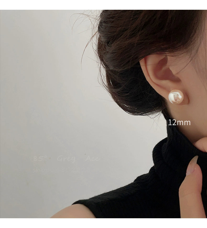 Accessible Luxury Steamed Bread Female 925 Silver Needle Niche Style Pearl Stud Earrings