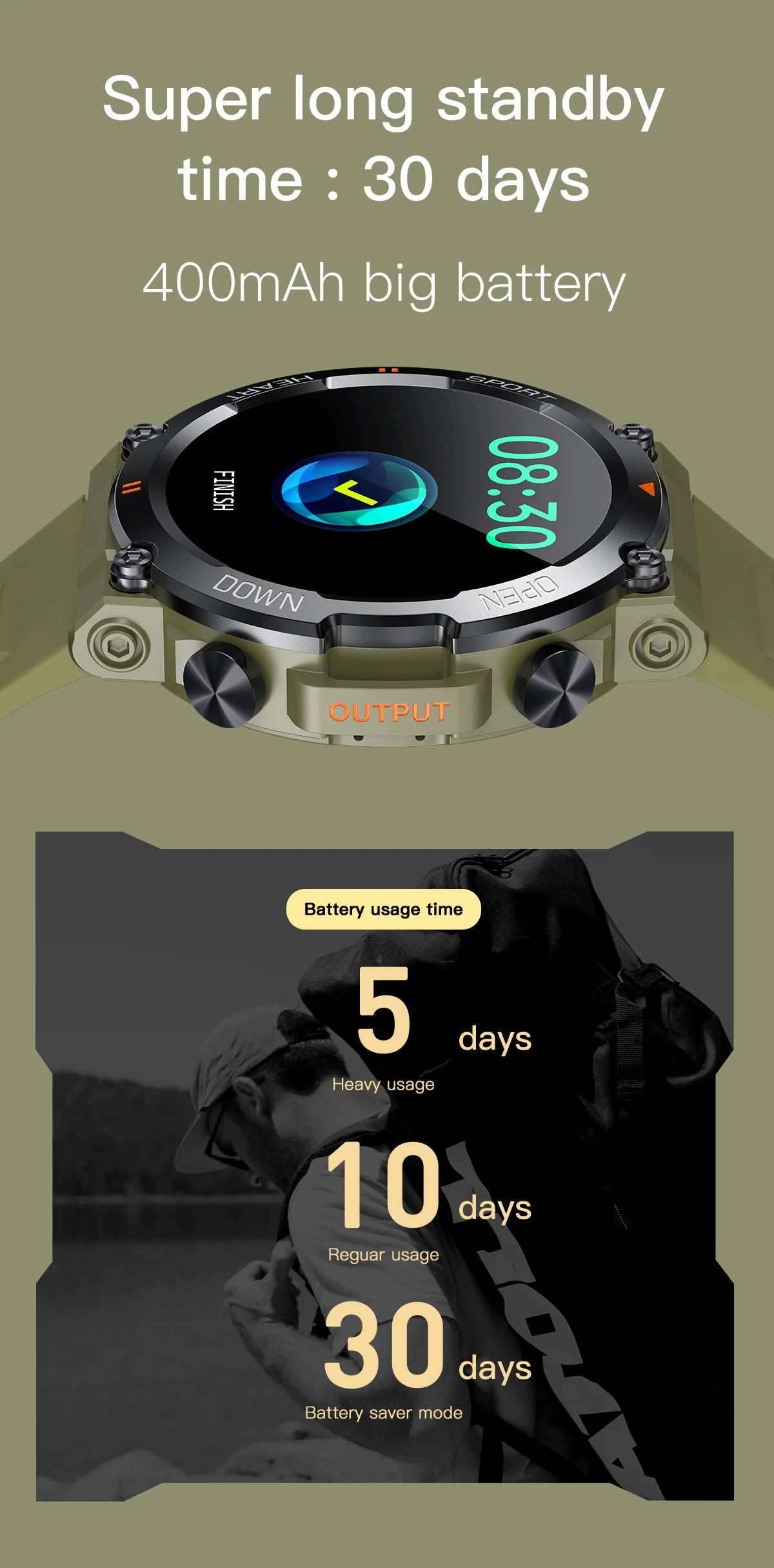 2023 Military Smart Watch for Men – 1.39" Bluetooth Call, Fitness & Health Tracker, Waterproof for iOS & Android