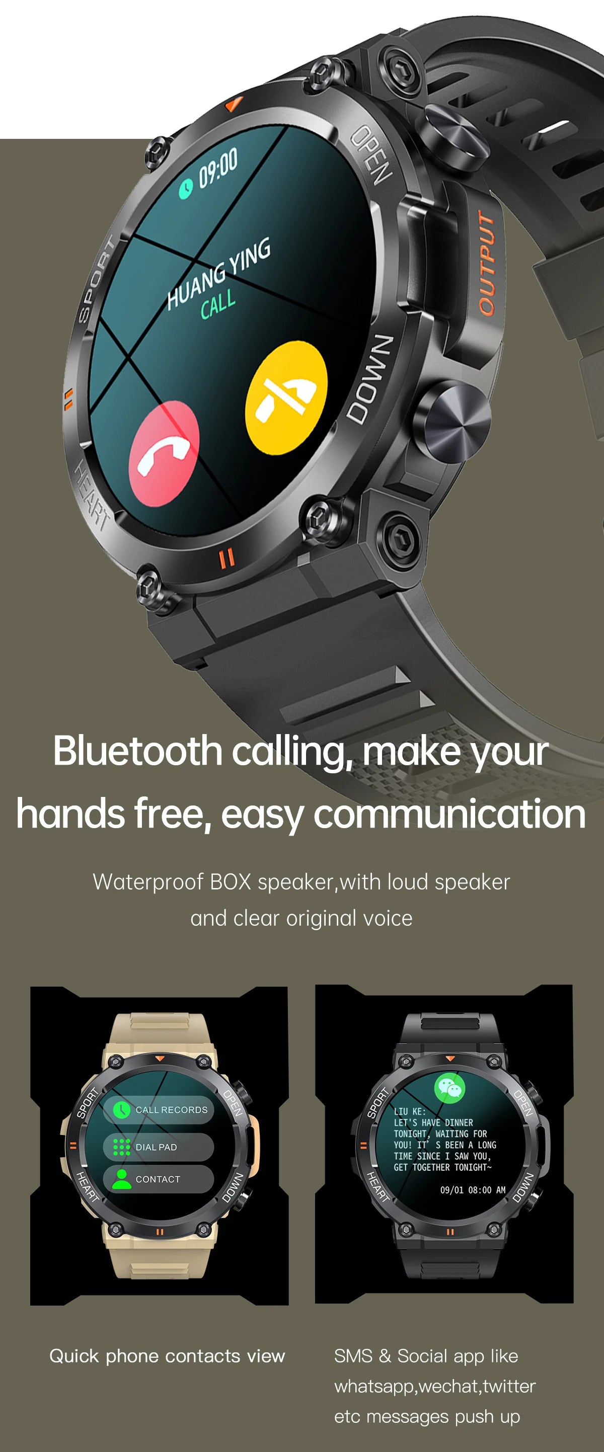 2023 Military Smart Watch for Men – 1.39" Bluetooth Call, Fitness & Health Tracker, Waterproof for iOS & Android