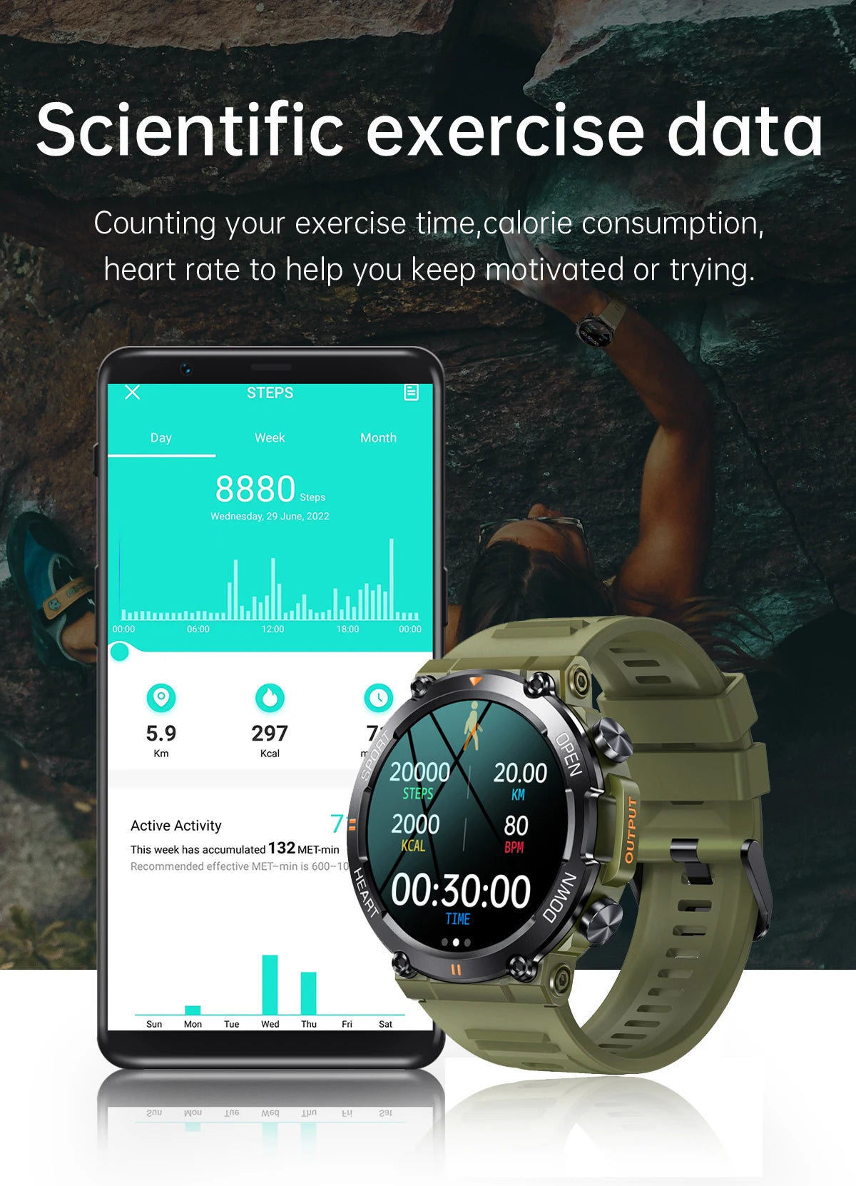 2023 Military Smart Watch for Men – 1.39" Bluetooth Call, Fitness & Health Tracker, Waterproof for iOS & Android