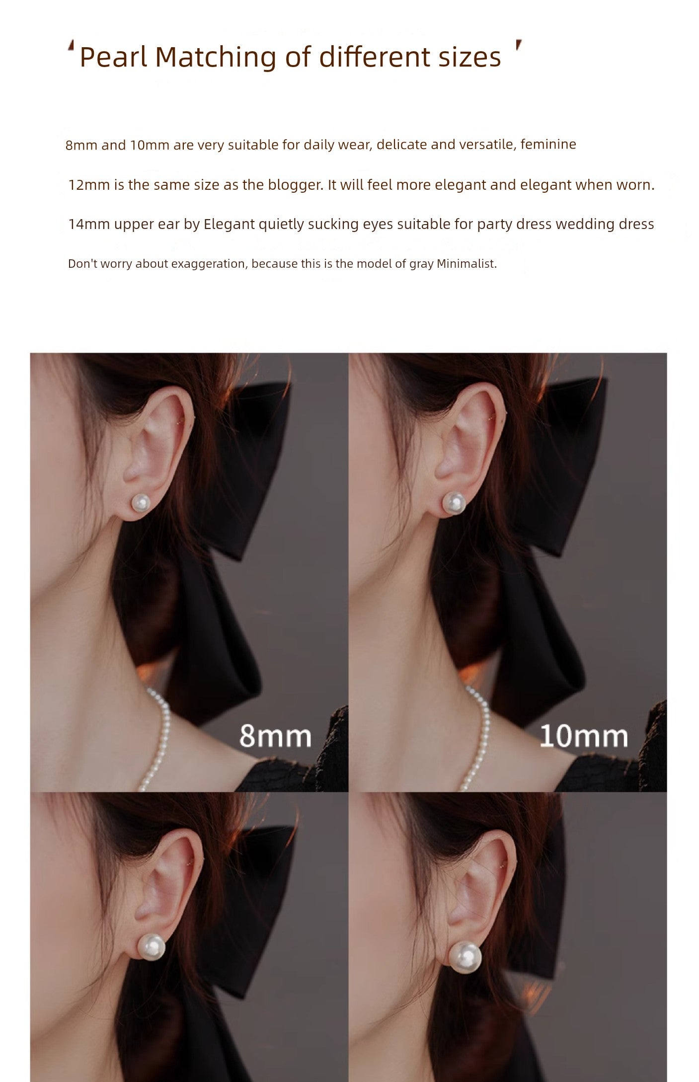 Women's Dignified Ear Clips Large Pearl Best Selling Silver Needle