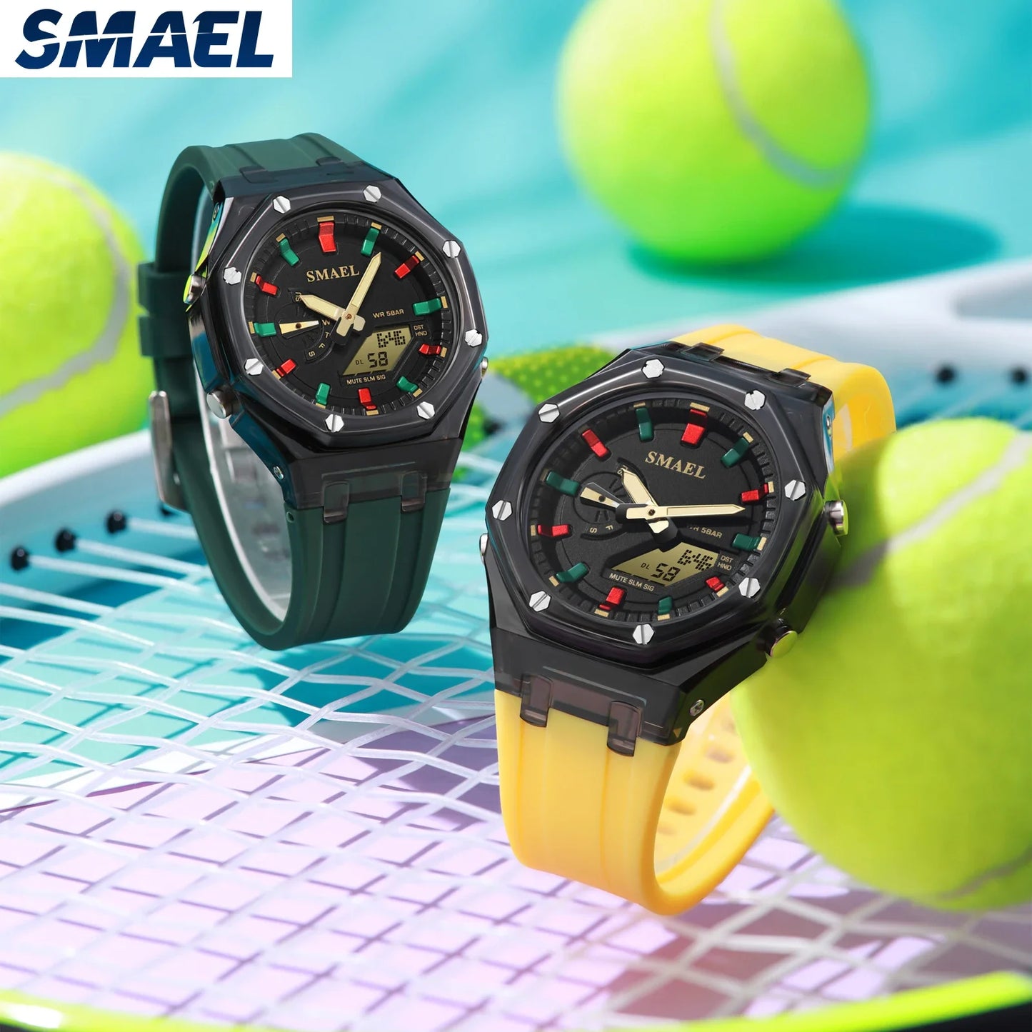 SMAEL 8088 Digital Sports Watch – 5 Alarms, Dual Time, Waterproof, LED Light, Stopwatch