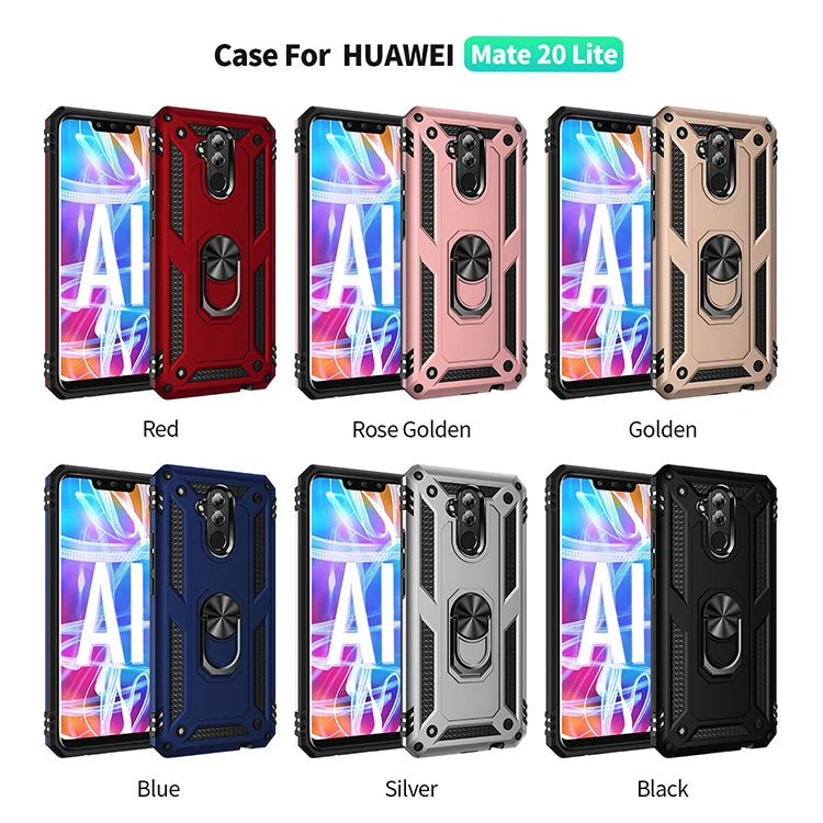 for Mate 20 Lite Cover Case for Huawei Mate 20 Lite Case Armor Military Shockproof Ring Holder Magnet Phone Case Fundas