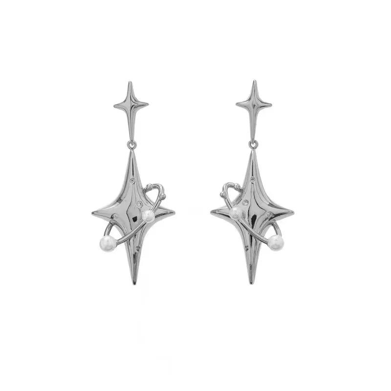 Stellar Dream Drop Earrings – Y2K Planet & Star Design