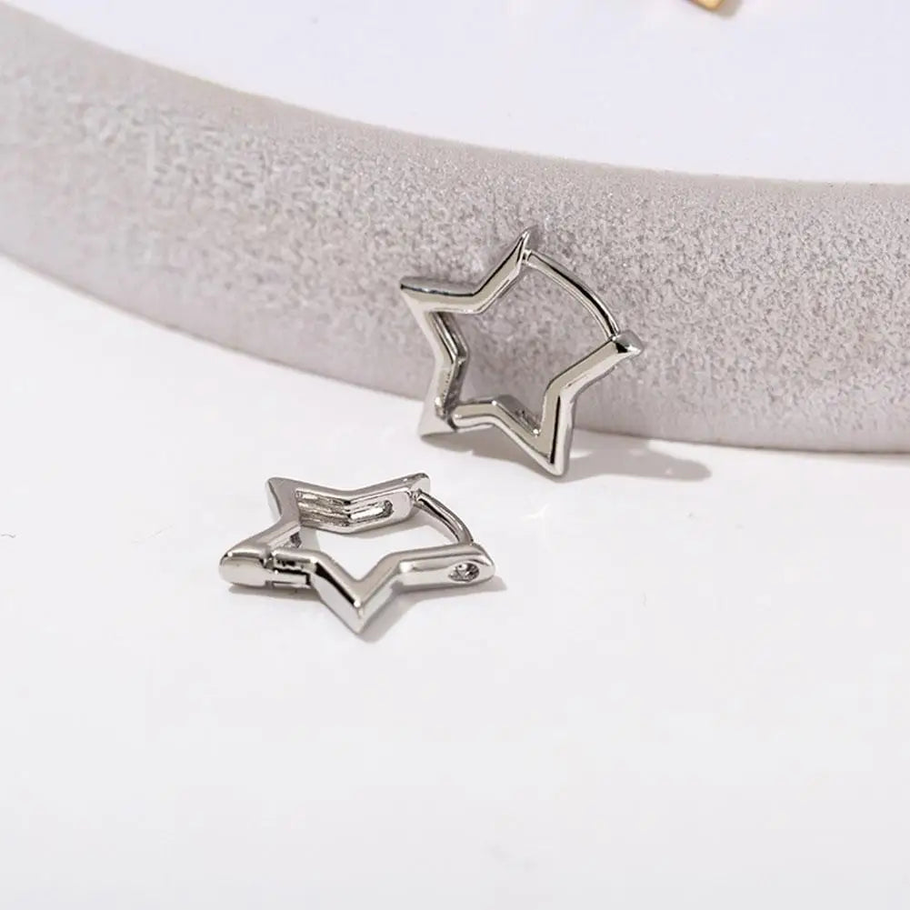 Starlight Glow Hoops – Gold Plated Tarnish-Resistant Star Earrings