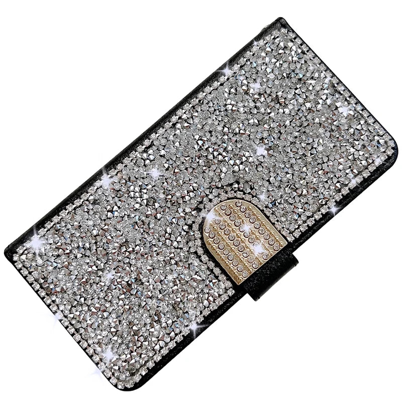 Shimmer Wallet Flip Case – Glitter Design for iPhone 16, 15, 14 & More