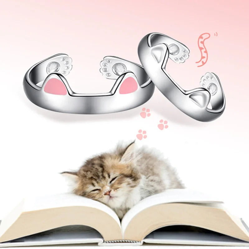 Kitty Paw Love Adjustable Rings