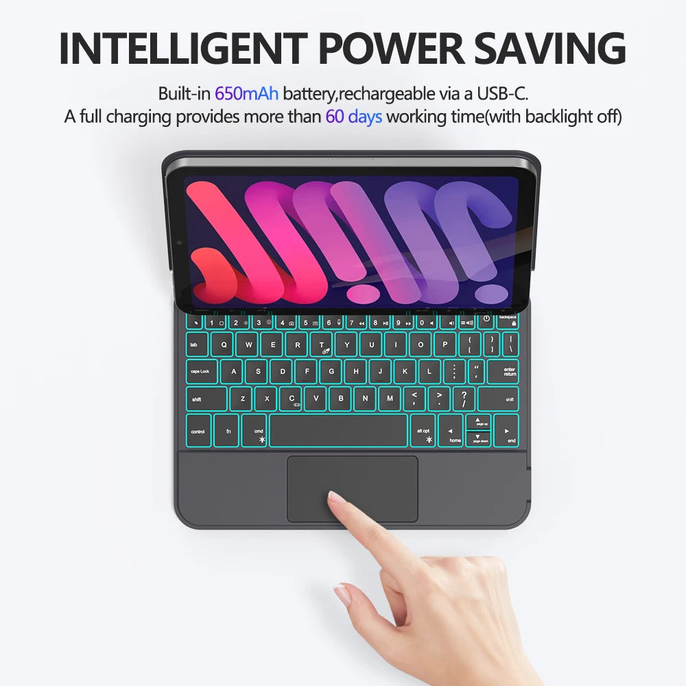 GOOJODOQ Magic Keyboard Case for iPad Mini 6 6th Generation 8.3 inch Floating Cantilever Stand Multi-Touch Trackpad