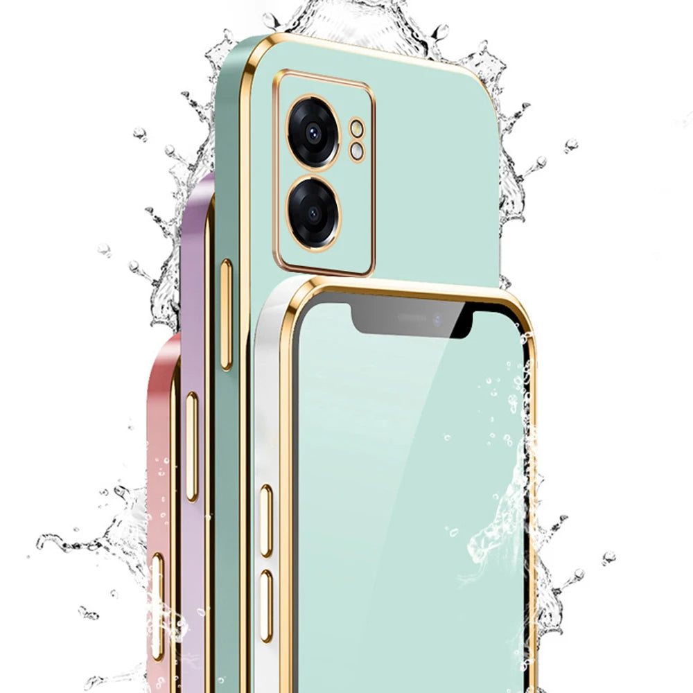 For OPPO Find X5 Lite Case Oppo Find X5 Lite Phone Case Reno7 5G Luxury Square Plating ShockProof Silicone CPH2371 Back Cover