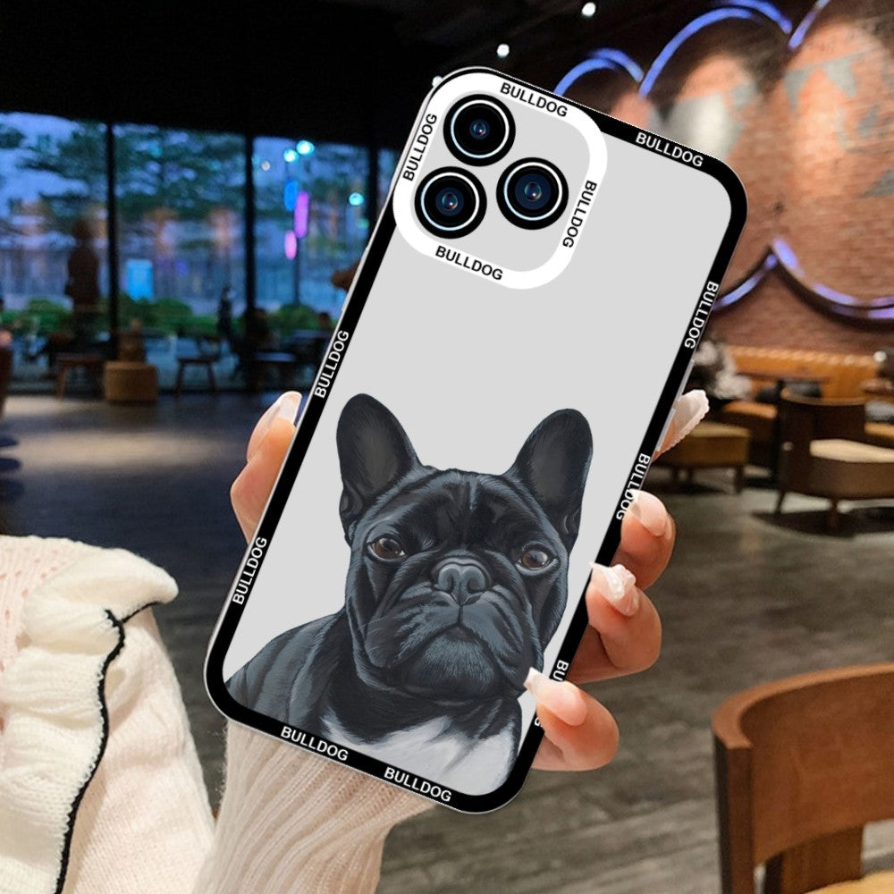 Cute French Bulldog Phone Case For iPhone 11 12 Mini 13 14 15Pro Max Transparent Shell