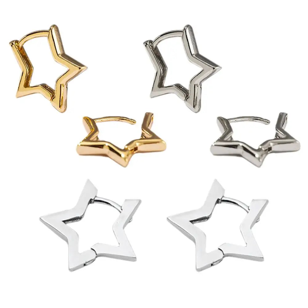 Starlight Glow Hoops – Gold Plated Tarnish-Resistant Star Earrings