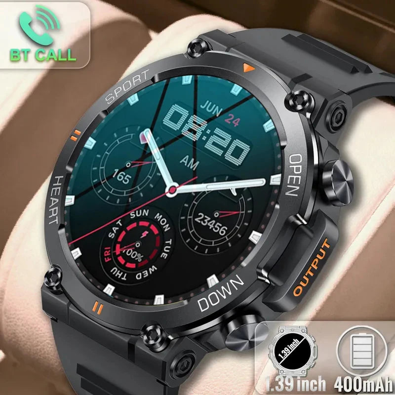 2023 Military Smart Watch for Men – 1.39" Bluetooth Call, Fitness & Health Tracker, Waterproof for iOS & Android