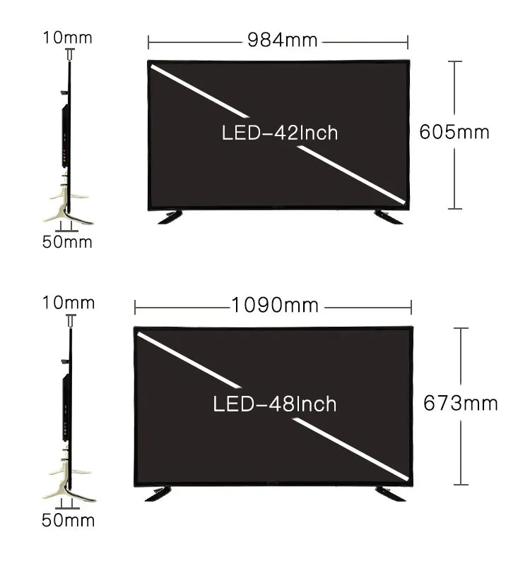 Hot sale 42 48 inch led tv android tv With metal frame