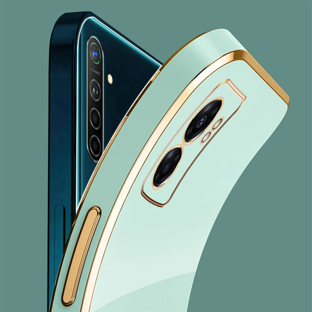 For OPPO Find X5 Lite Case Oppo Find X5 Lite Phone Case Reno7 5G Luxury Square Plating ShockProof Silicone CPH2371 Back Cover