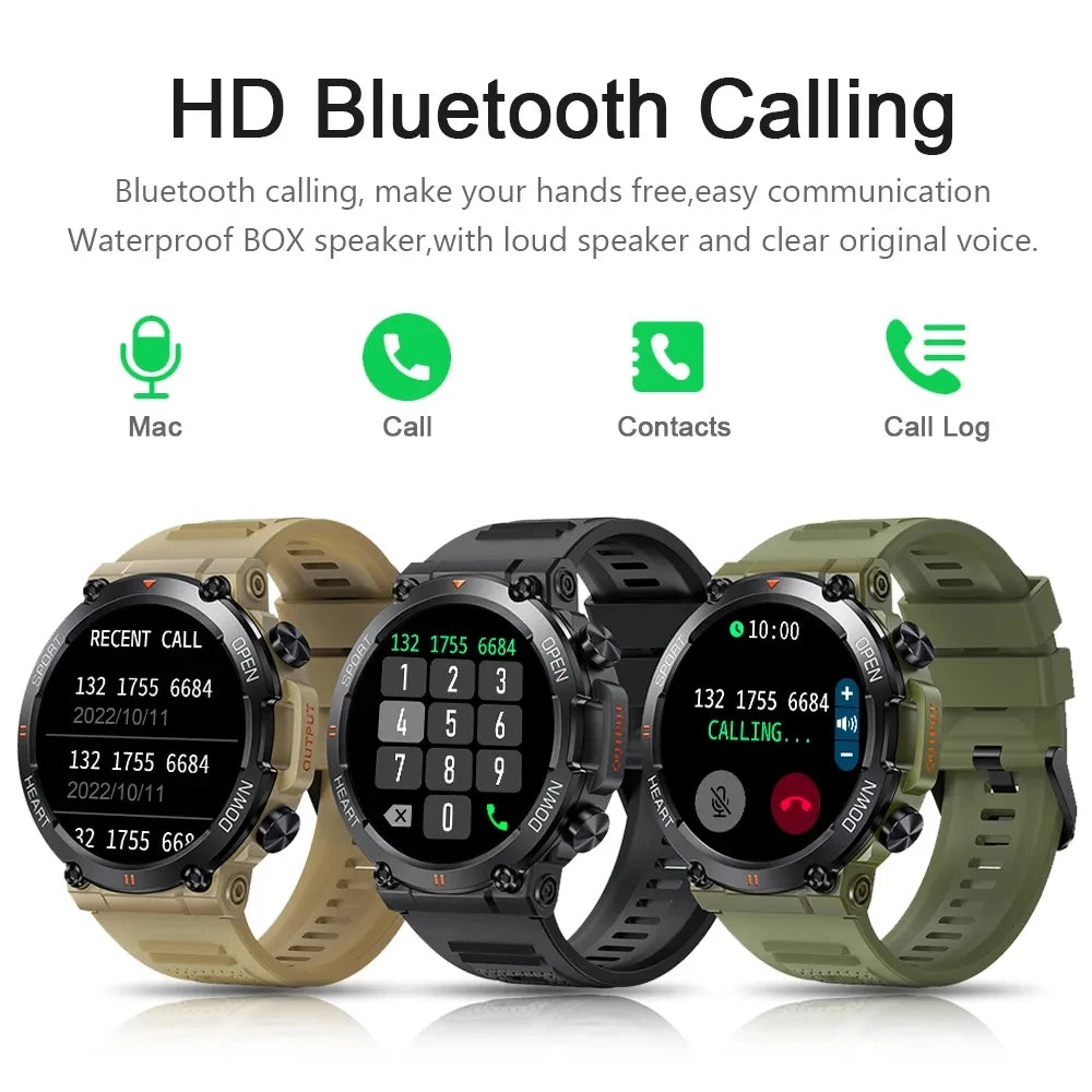 2023 Military Smart Watch for Men – 1.39" Bluetooth Call, Fitness & Health Tracker, Waterproof for iOS & Android