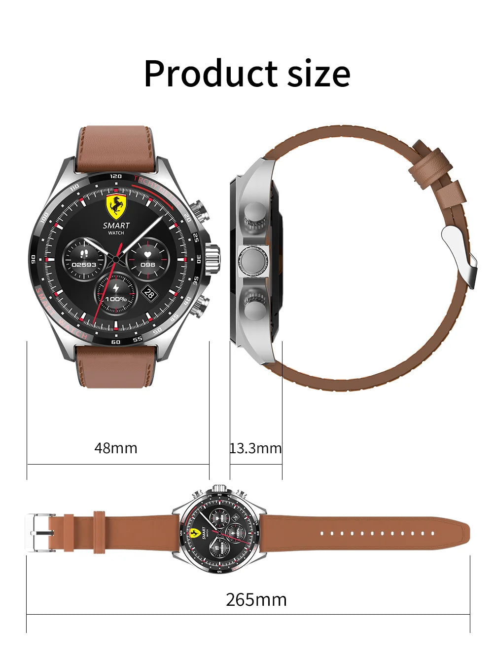 LIGE Smartwatch - 400mAh, Outdoor Compass, IP68 Waterproof, NFC Access, Fitness & Health Tracker