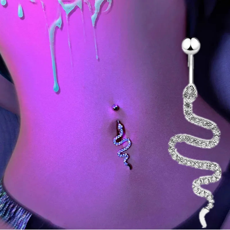 Serpent's Kiss Crystal Belly Ring