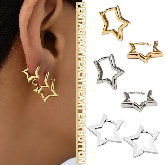 Starlight Glow Hoops – Gold Plated Tarnish-Resistant Star Earrings