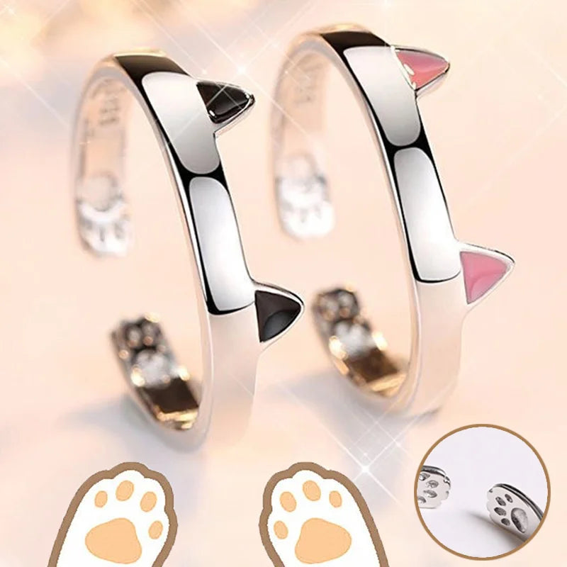 Kitty Paw Love Adjustable Rings