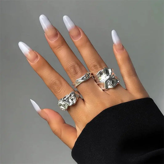 Moonlit Ripple Vintage Ring Set