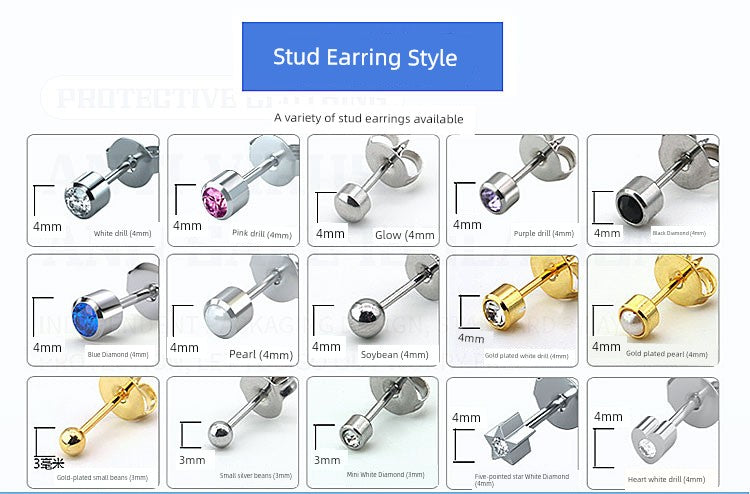 Ear Piercing Artifact Painless Disposable Sterile Ear Studs Sterling Silver Nose Stud Special Puncher