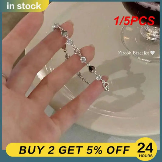 Glittering Love Hollow Heart Bracelet Set