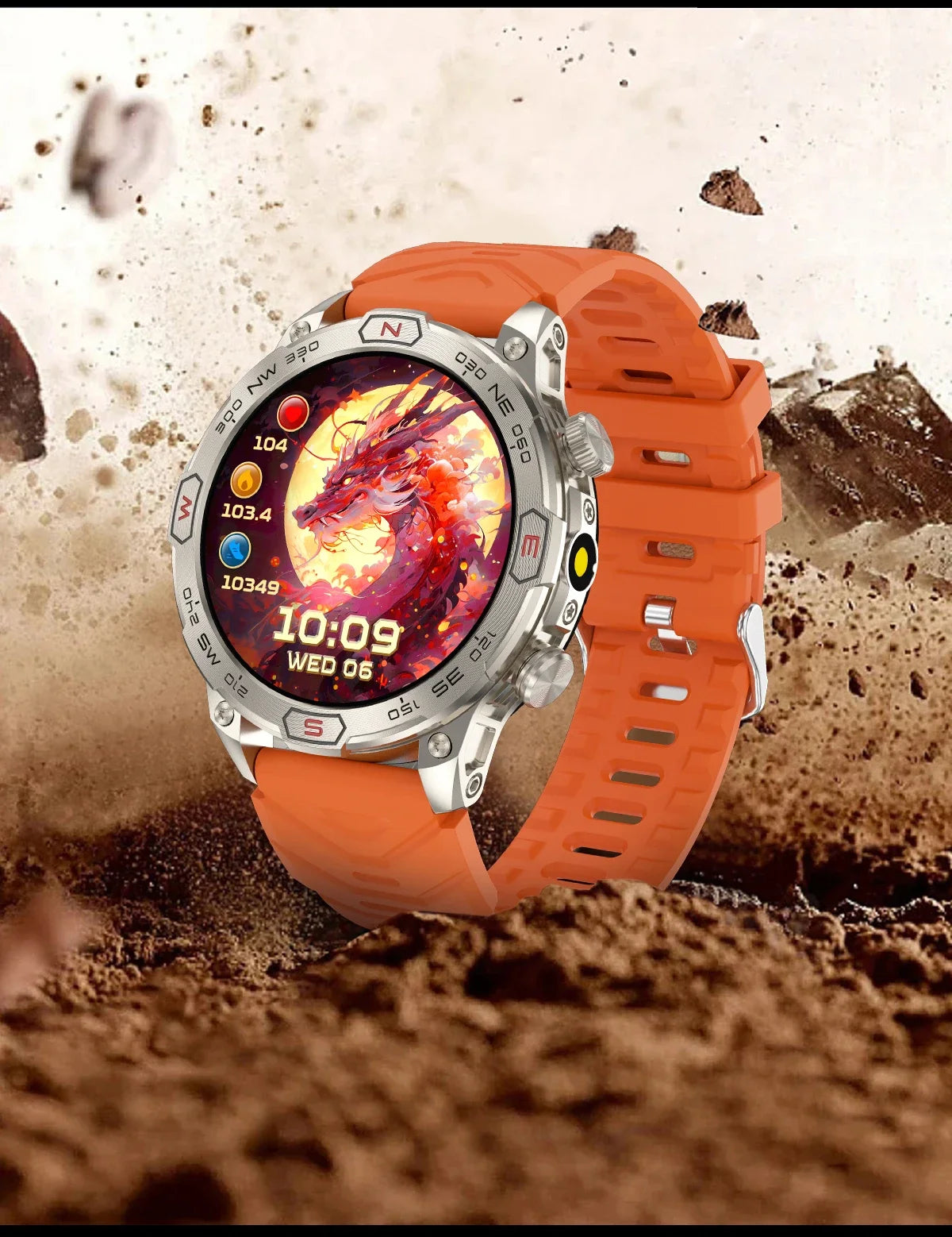 Outdoor Military Smart Watch - Bluetooth Call, Fitness GPS, Compass, Waterproof, for Android & iOS