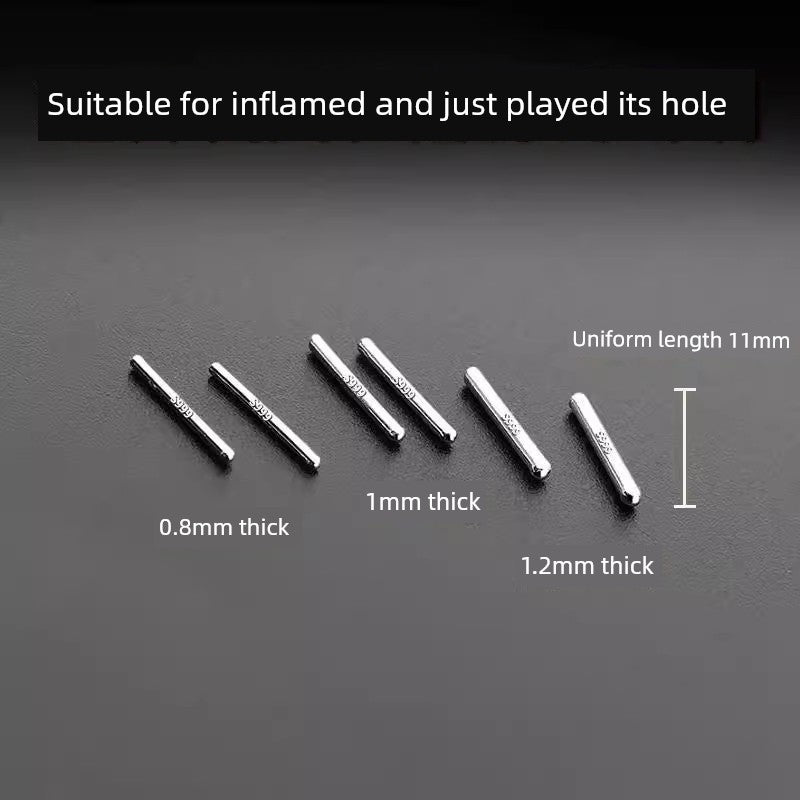 Sterling Silver Men and Women Anti-Blocking Minimalist Invisible Bold Ear Bar