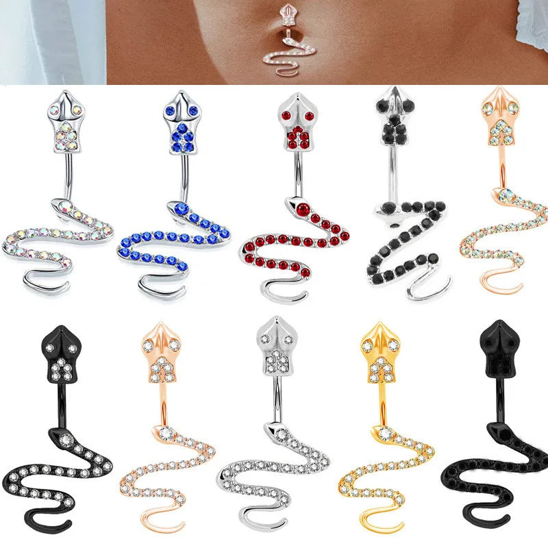 Serpent's Kiss Crystal Belly Ring