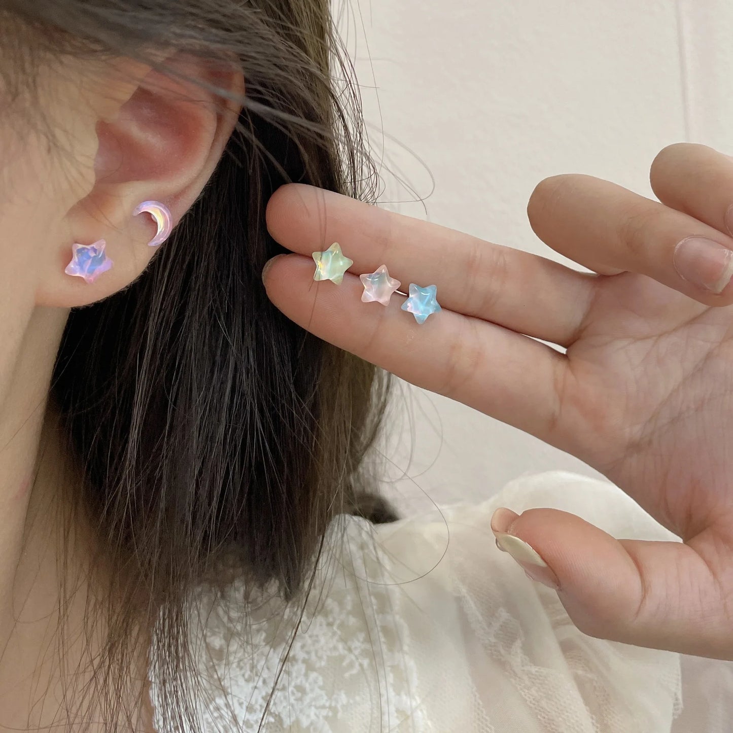 Colorful Star & Moon Earrings Set – Y2K Weekly Jewelry Gift