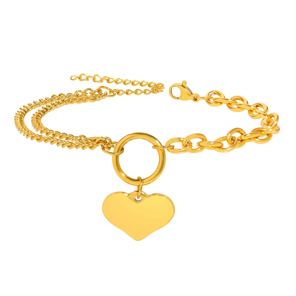 Eternal Flame Heart Bracelet – Baroque Goth Chain for Women