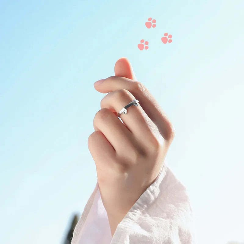 Kitty Paw Love Adjustable Rings