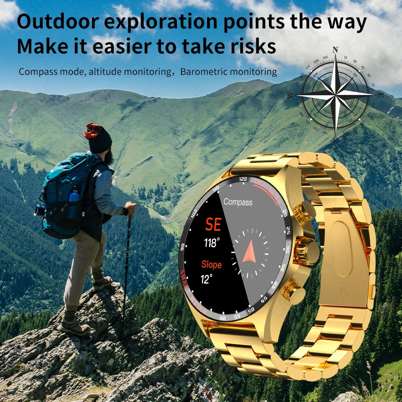 LIGE Smartwatch - 400mAh, Outdoor Compass, IP68 Waterproof, NFC Access, Fitness & Health Tracker