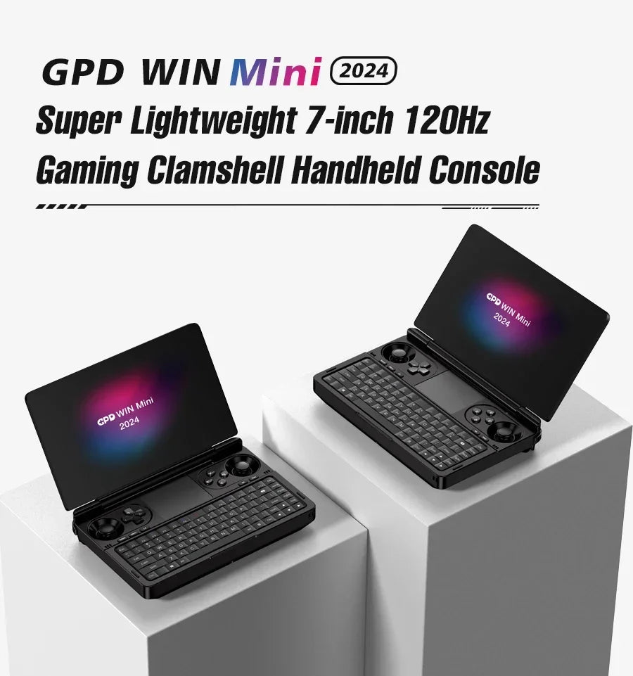 GPD WIN Mini Handheld Gaming Laptop 2024 - 7" Touchscreen, AMD Ryzen 7, 32GB RAM, 2TB SSD, Backlit Keyboard