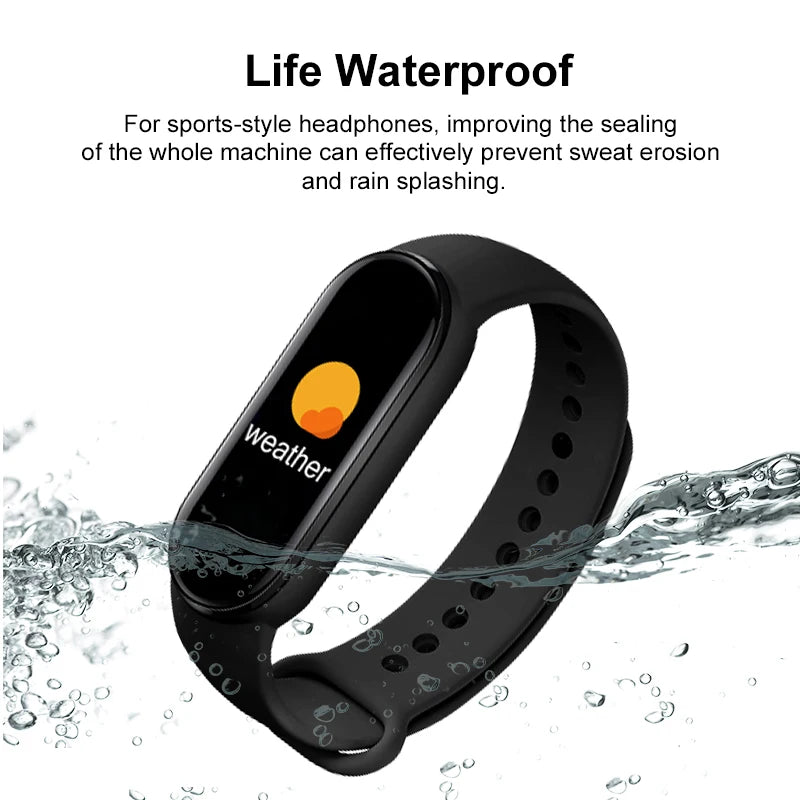 M6 Smart Watch for Men & Women - Fitness Tracker, Heart Rate & Blood Pressure Monitor, Waterproof, Multi-Function Sports Band