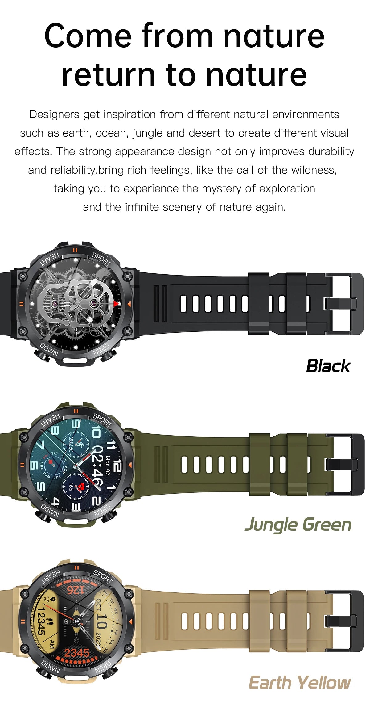 2023 Military Smart Watch for Men – 1.39" Bluetooth Call, Fitness & Health Tracker, Waterproof for iOS & Android